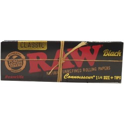 Raw Black Conoisseur 1 1/4 Size + Tips Classic
